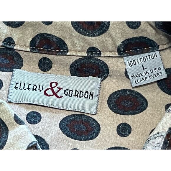 Vintage Ellery & Gordon Long Sleeve Button Down Y2K Geometric Shirt Mens XL - Picture 6 of 6